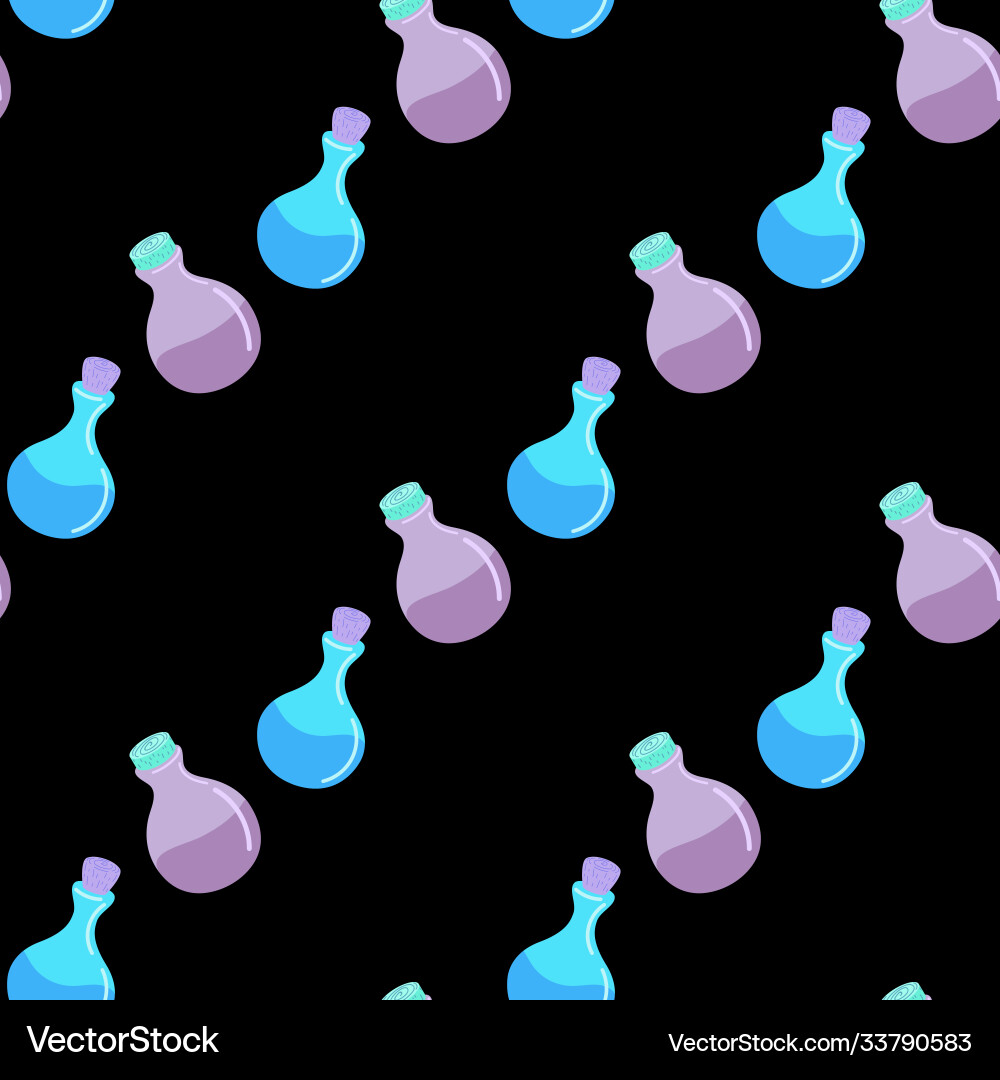 Pattern with potion and elixir halloween Pattern with potion and elixir halloween vector image