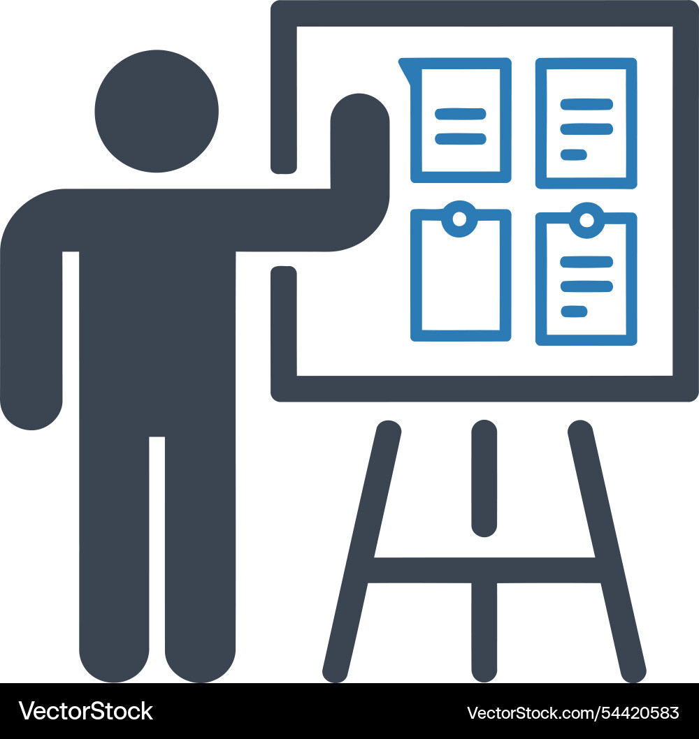Presentation board display icon vector image
