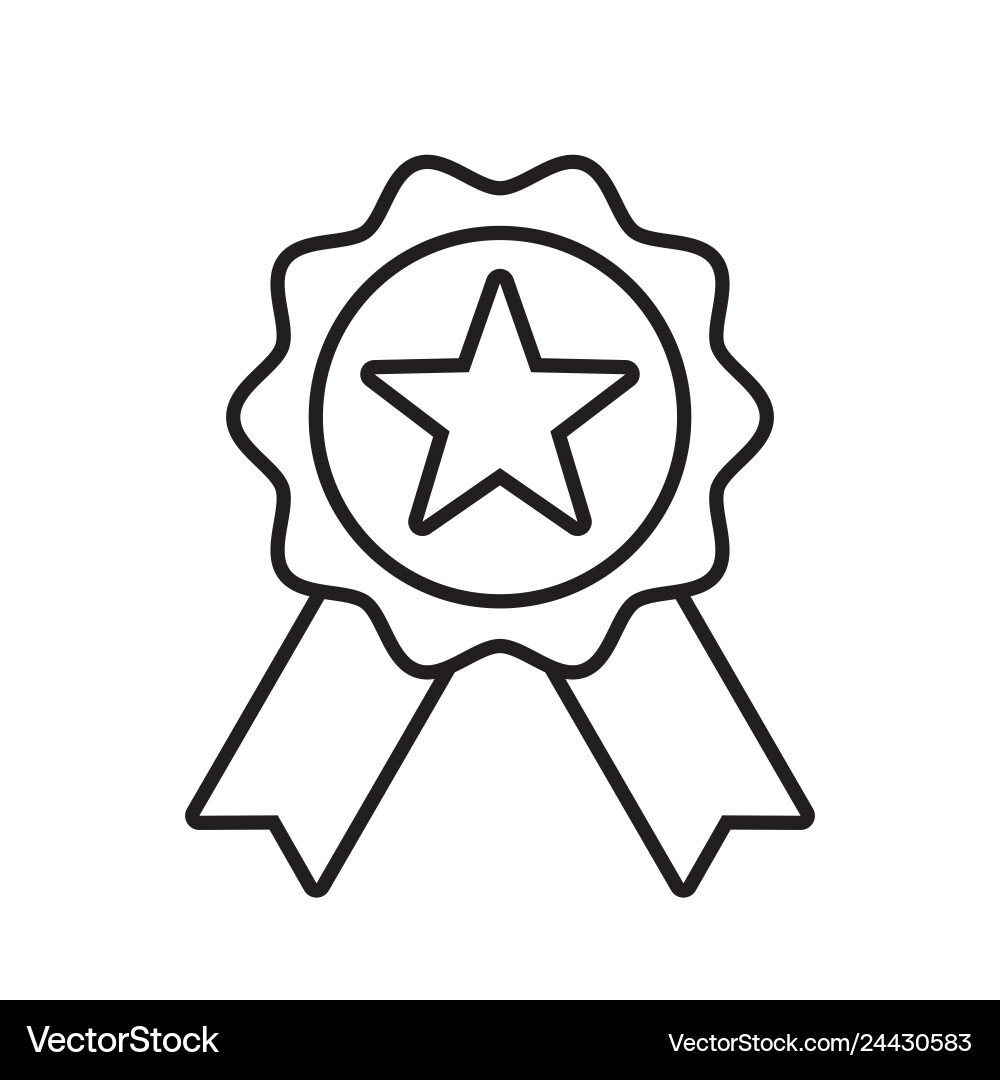 Reward grade icon star ribbon award badge winner Reward grade icon star ribbon award badge winner vector image