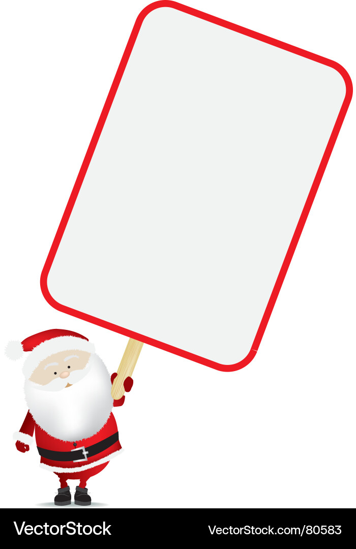 Santa Holding a Sign Vector Image