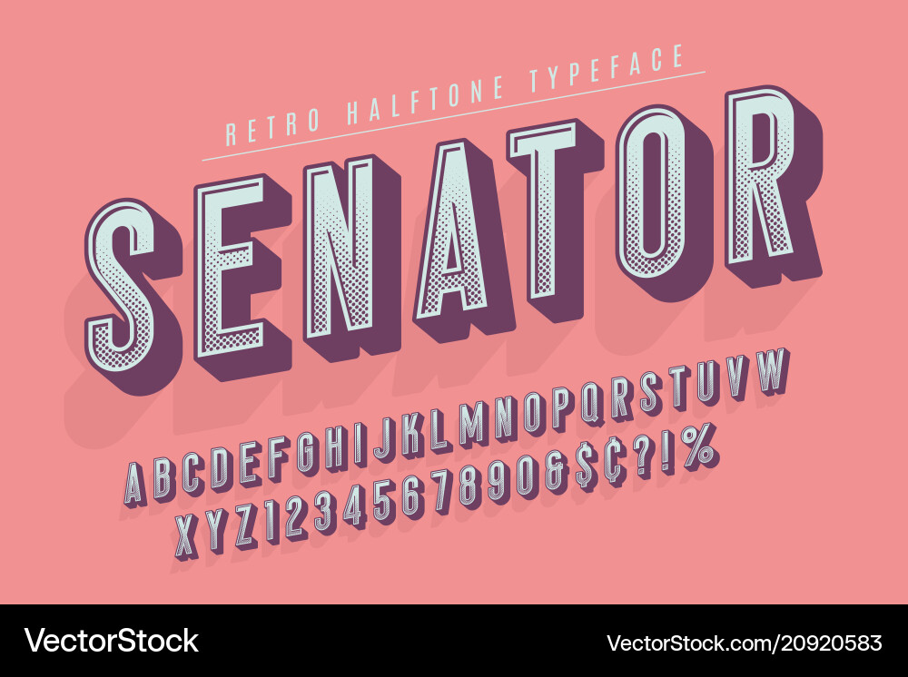 Senator - Retro Display Font Vector Image