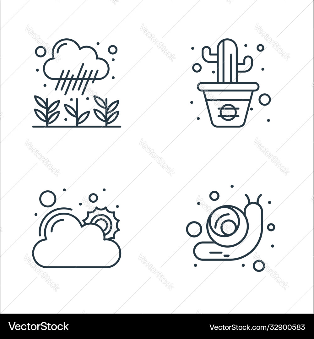 Spring line icons linear set quality Spring line icons linear set quality vector image