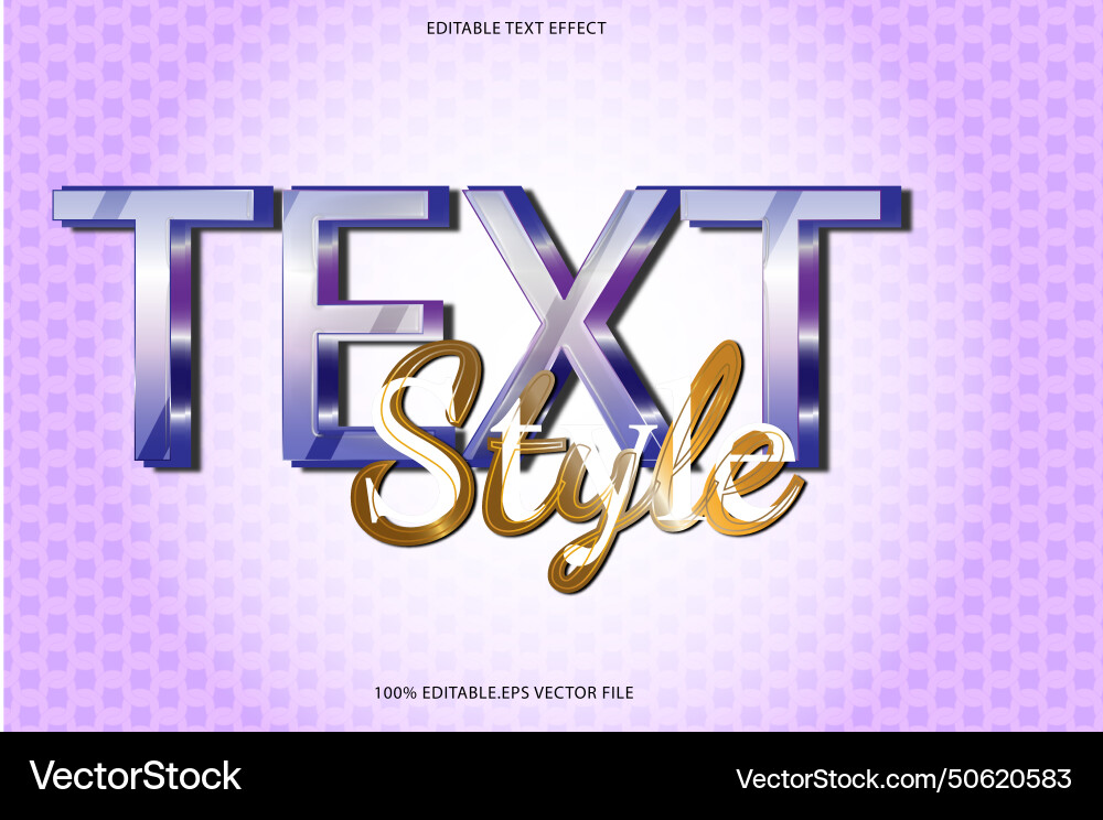 Text style editable effect 3d emboss vector image