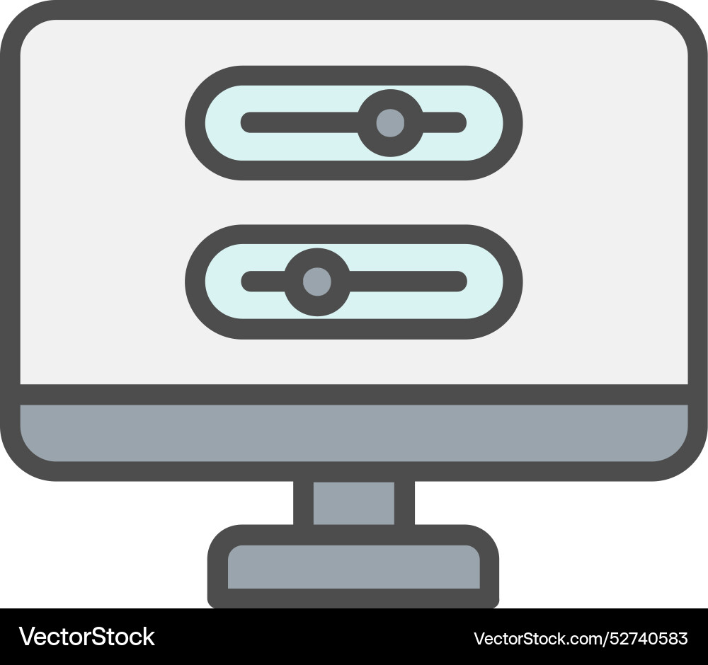 Toggle button line filled icon design Vector Image