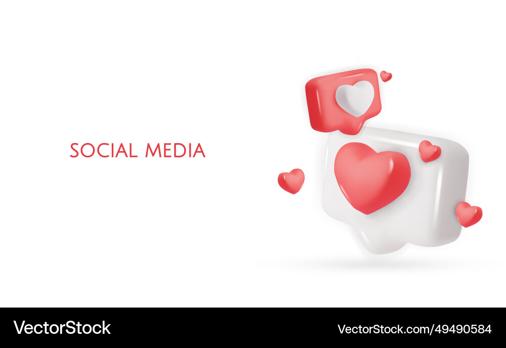 3d icon message dialog button with heart 3d icon message dialog button with heart Vector Image