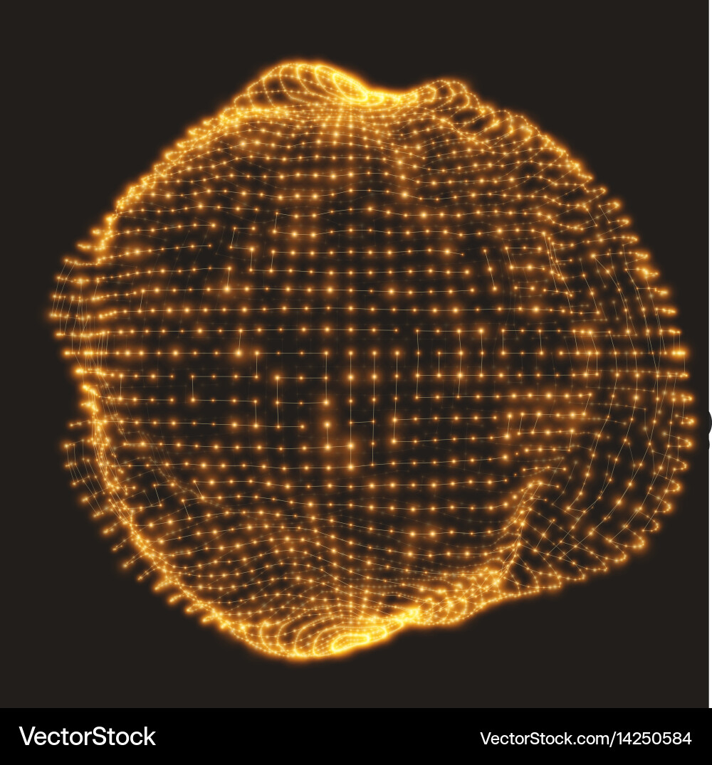 Abstract mesh distorted sphere Vector Image