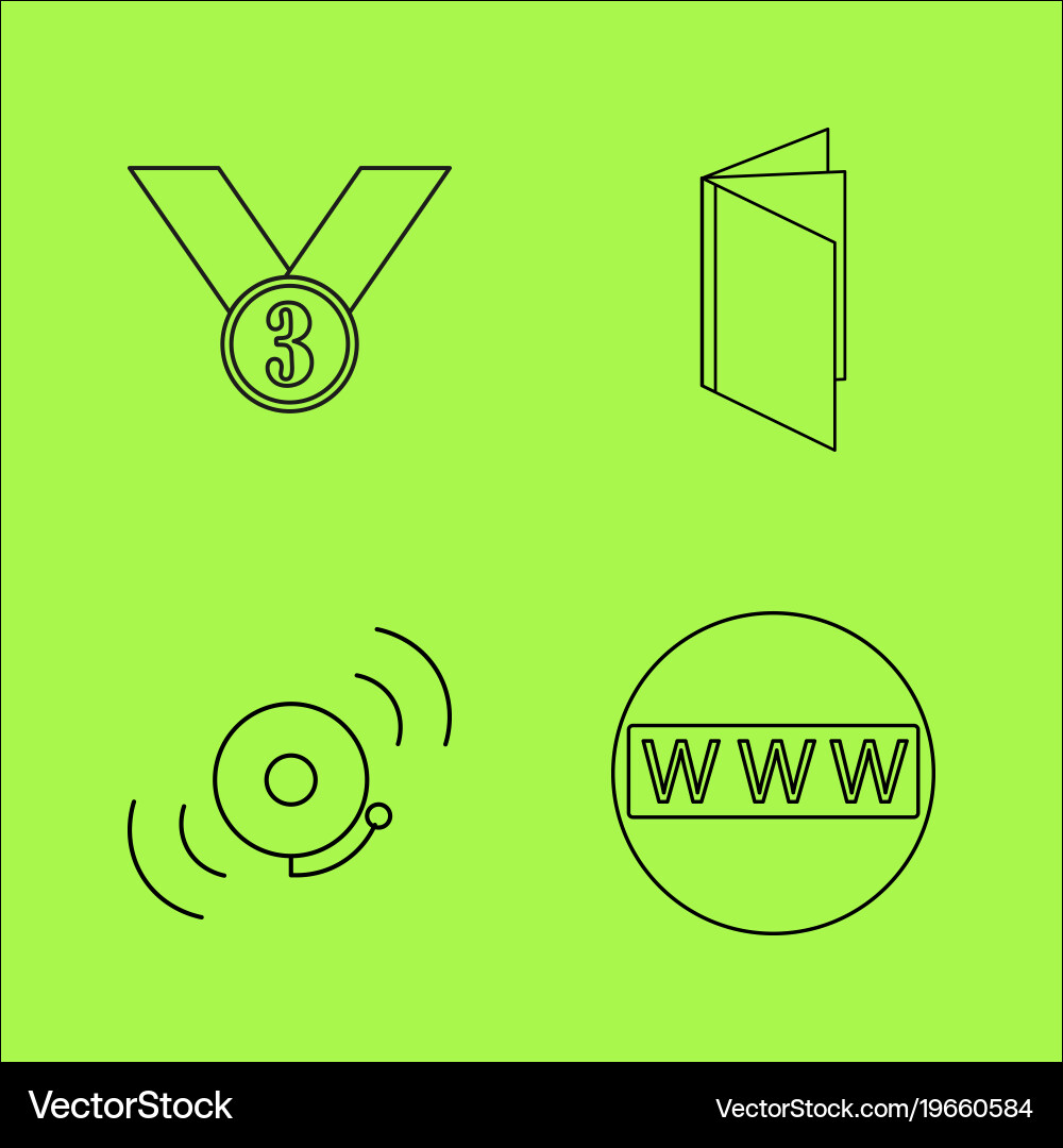 Basic content simple linear outline icon set Vector Image
