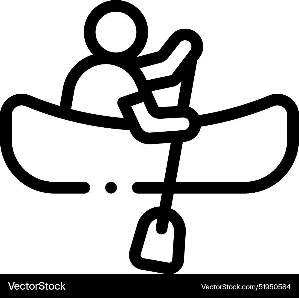 Canoeing icon thin linear style design isolated Canoeing icon thin linear style design isolated Vector Image