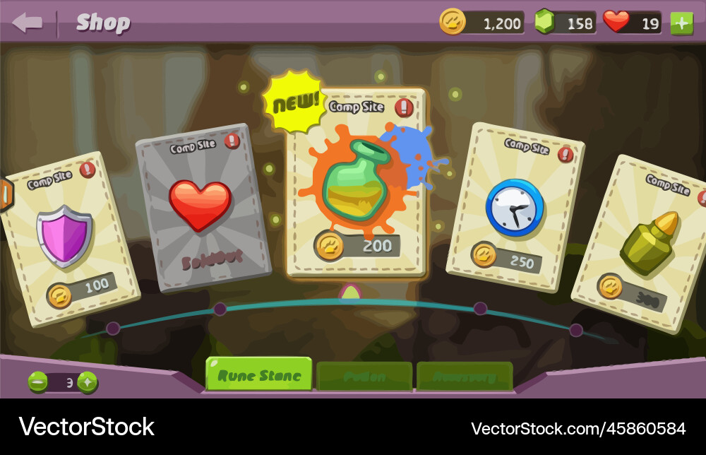 Complete set of level button game ui pop-up icon vector image