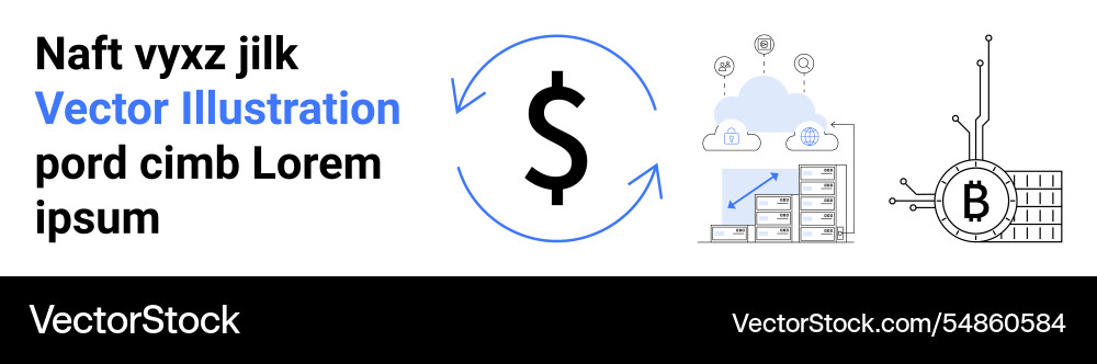 Cryptocurrency and blockchain integration Cryptocurrency and blockchain integration vector image