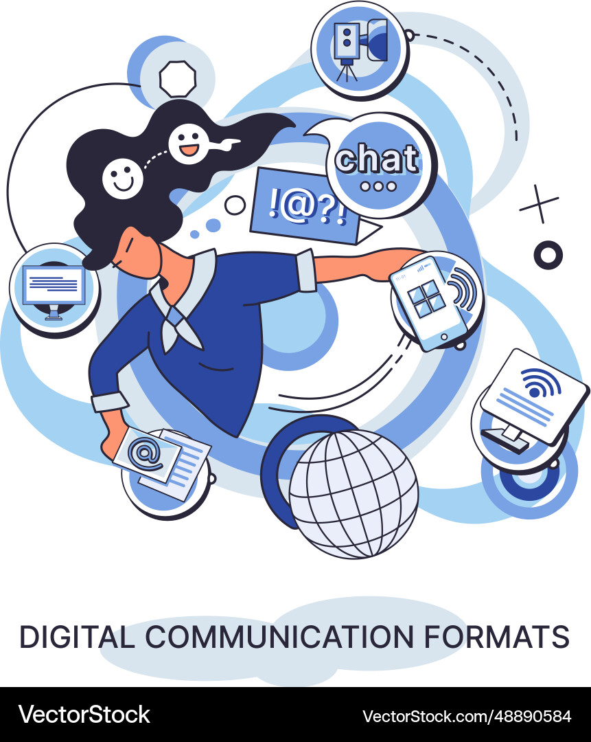 Digital communication formats metaphor content Digital communication formats metaphor content vector image
