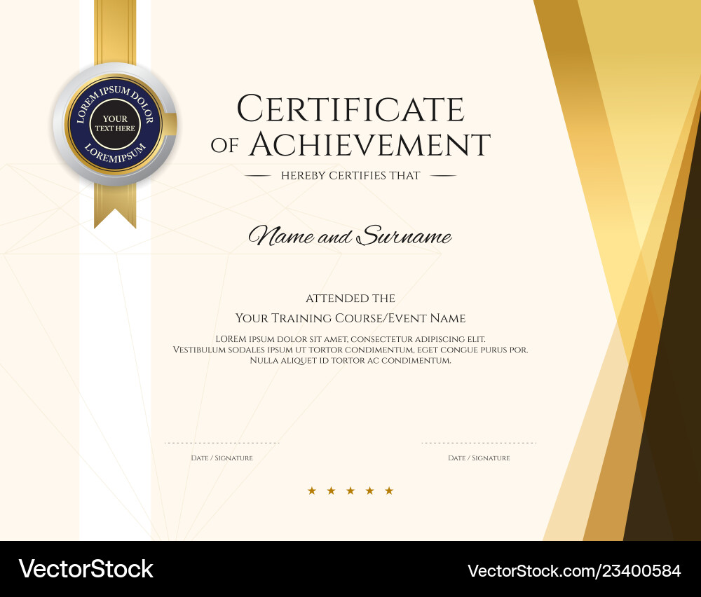 Elegant Certificate Template with Border vector image