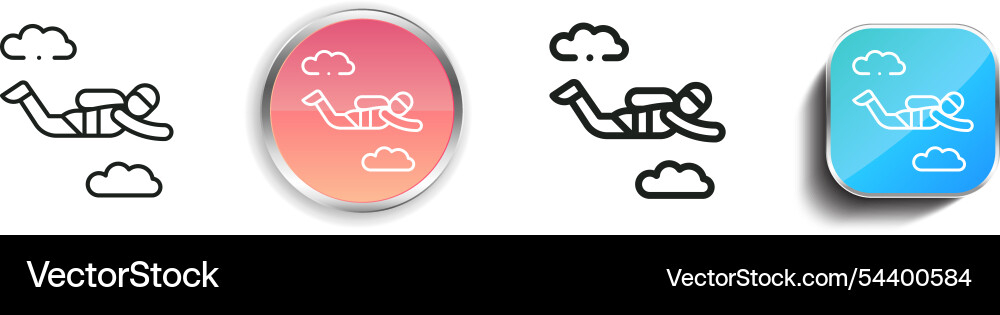 Free flying icon thin linear regular and button vector image