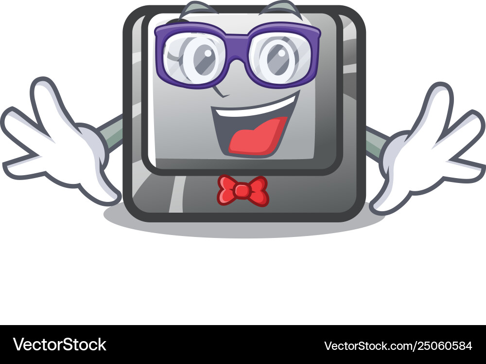 Geek q button on cartoon keyboard Vector Image