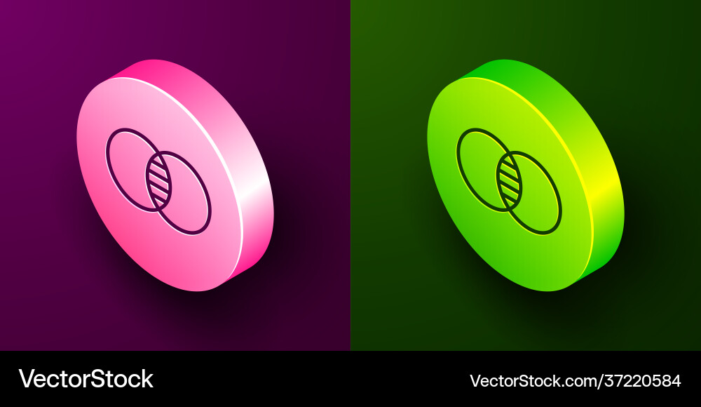 Isometric line mathematics sets a and b icon Isometric line mathematics sets a and b icon vector image