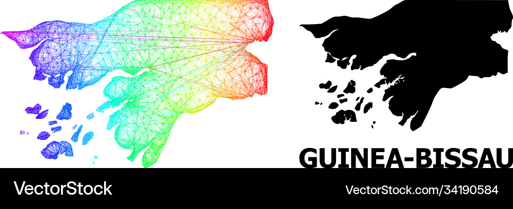Linear map guinea-bissau with spectrum gradient Linear map guinea-bissau with spectrum gradient vector image