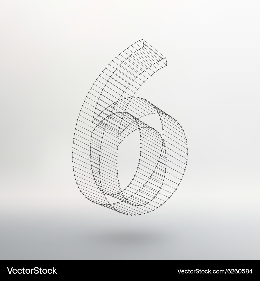 Low poly numbers font polygon number vector image