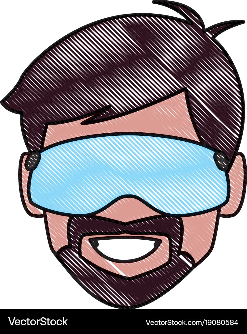 Man with winter googles face Vector Image