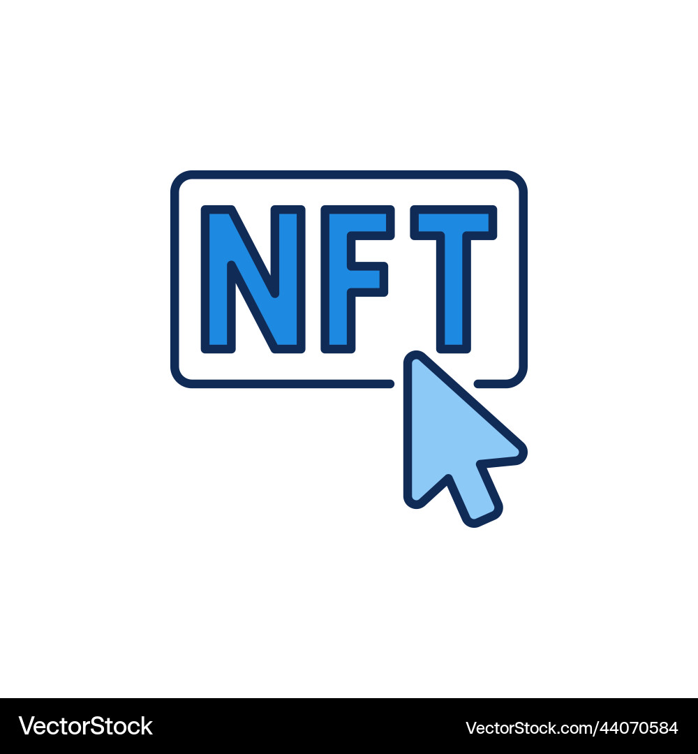 Mouse cursor on nft button colored icon Vector Image