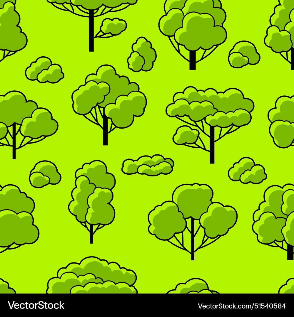 Pattern with trees spring or summer stylized Pattern with trees spring or summer stylized vector image