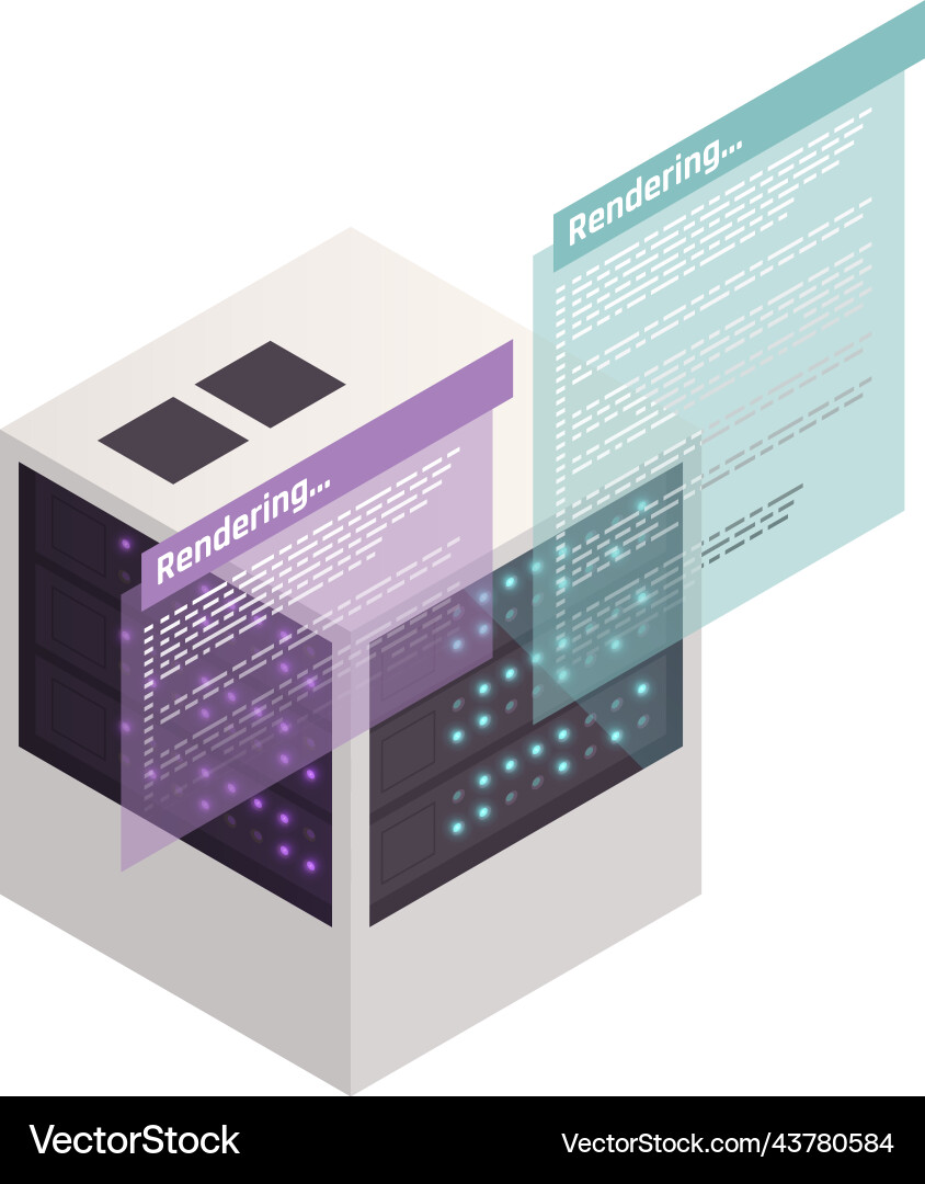 Programming isometric concept Programming isometric concept vector image