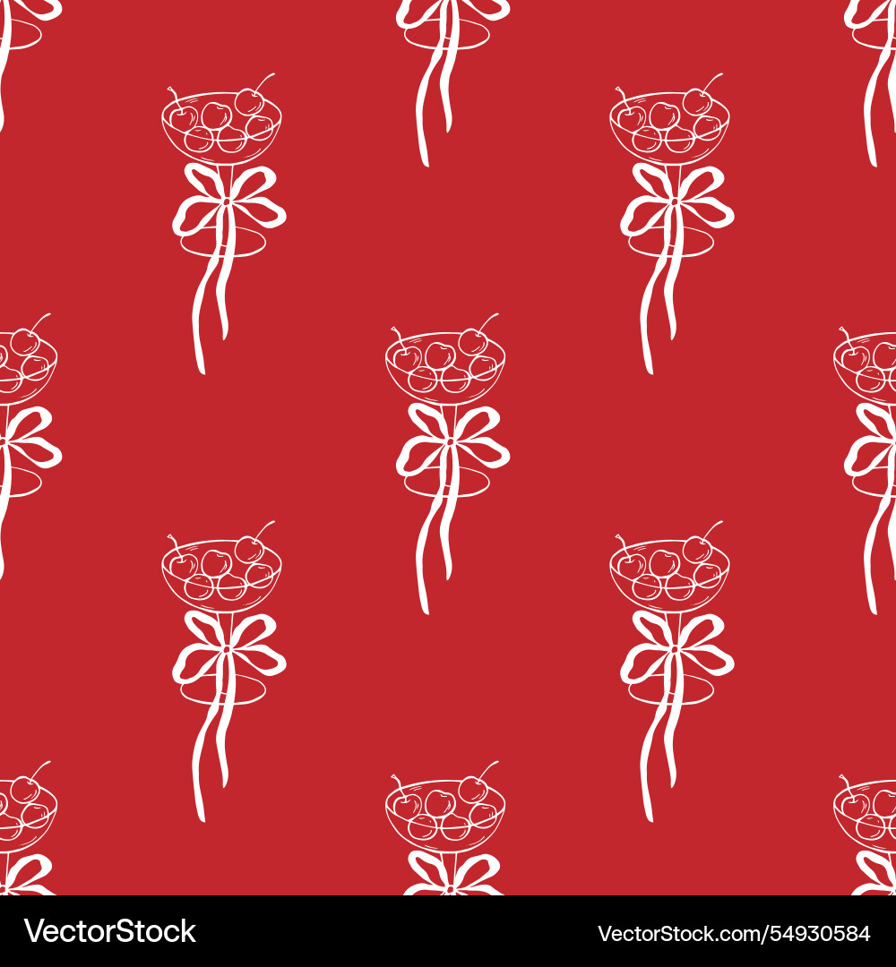 Seamless pattern with red glas Seamless pattern with red glas vector image