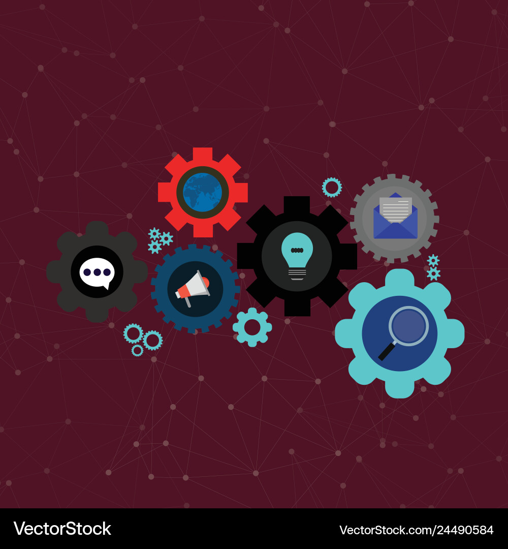 Set of global social networking icons inside Set of global social networking icons inside vector image