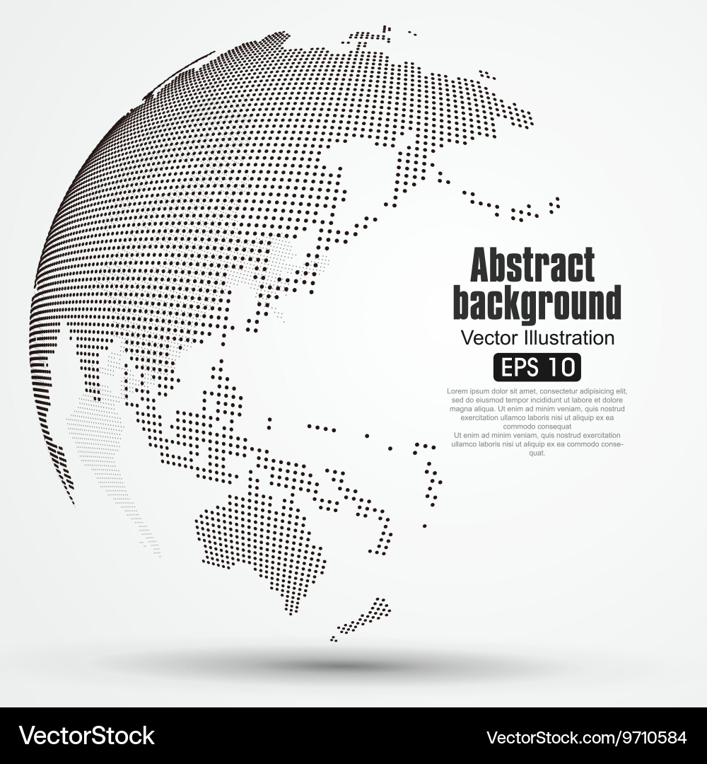 Three-dimensional abstract planet dots vector image