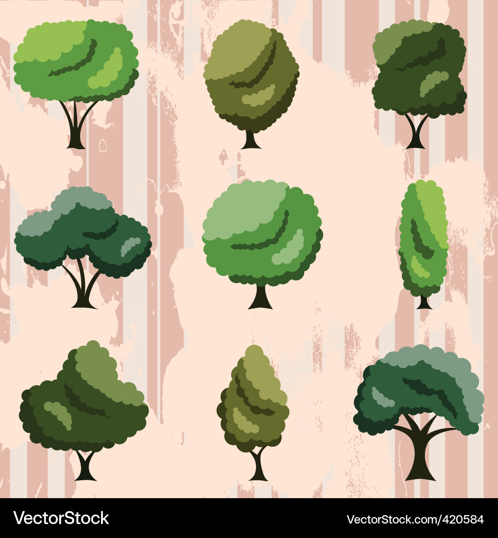 Tree set vector image