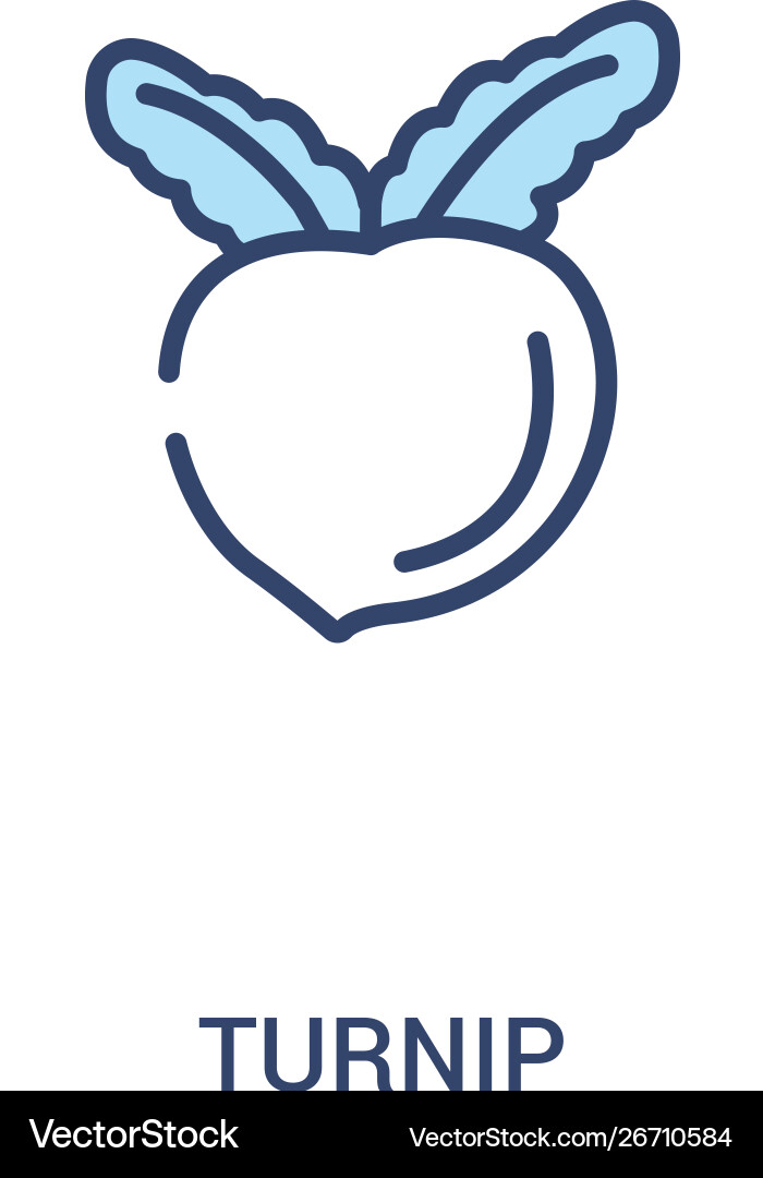 Turnip concept 2 colored icon simple line element Turnip concept 2 colored icon simple line element vector image