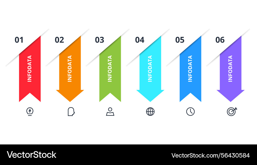Workflow concept for infographic with 6 steps vector image