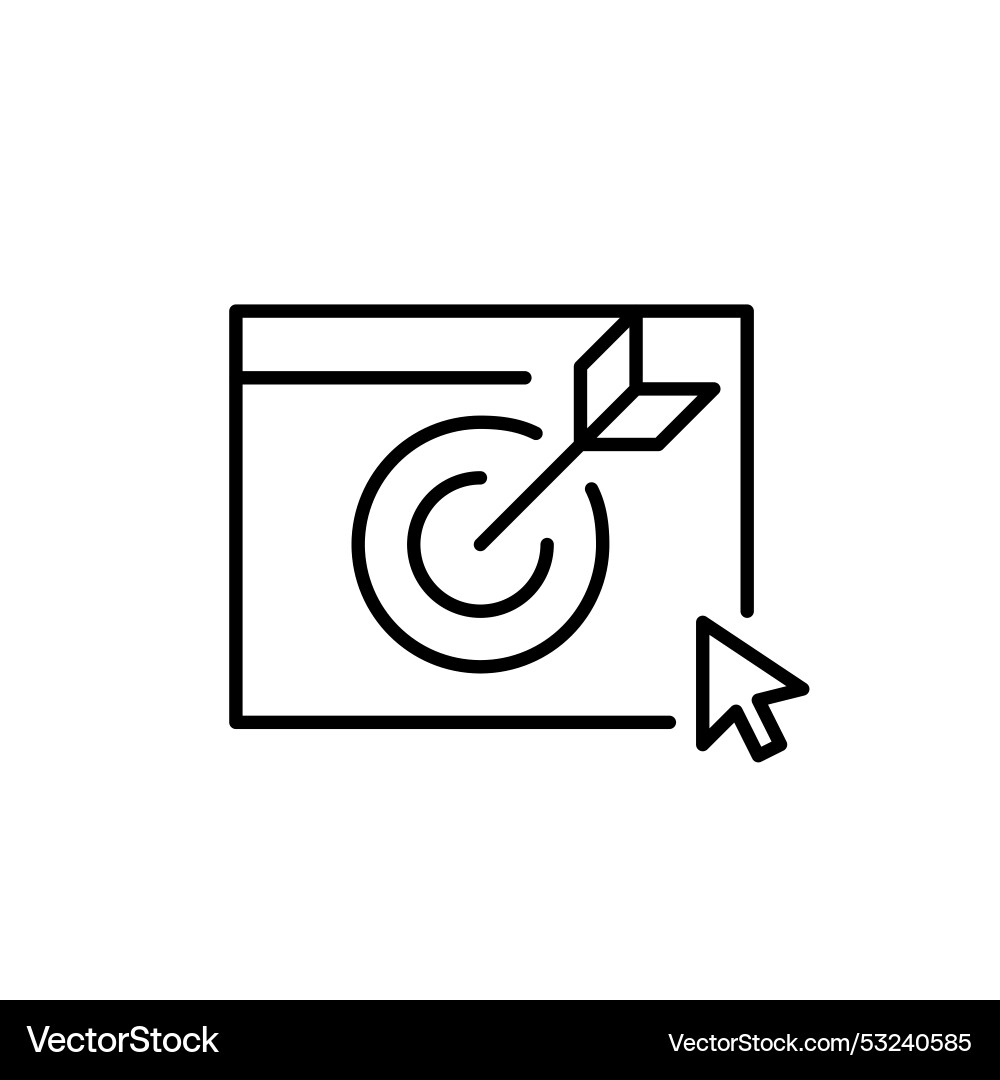 Arrow hitting target on web page and mouse click Arrow hitting target on web page and mouse click Vector Image