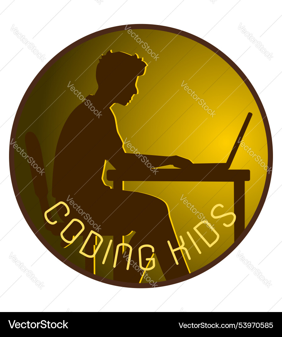 Coding kids programming training logo vector image