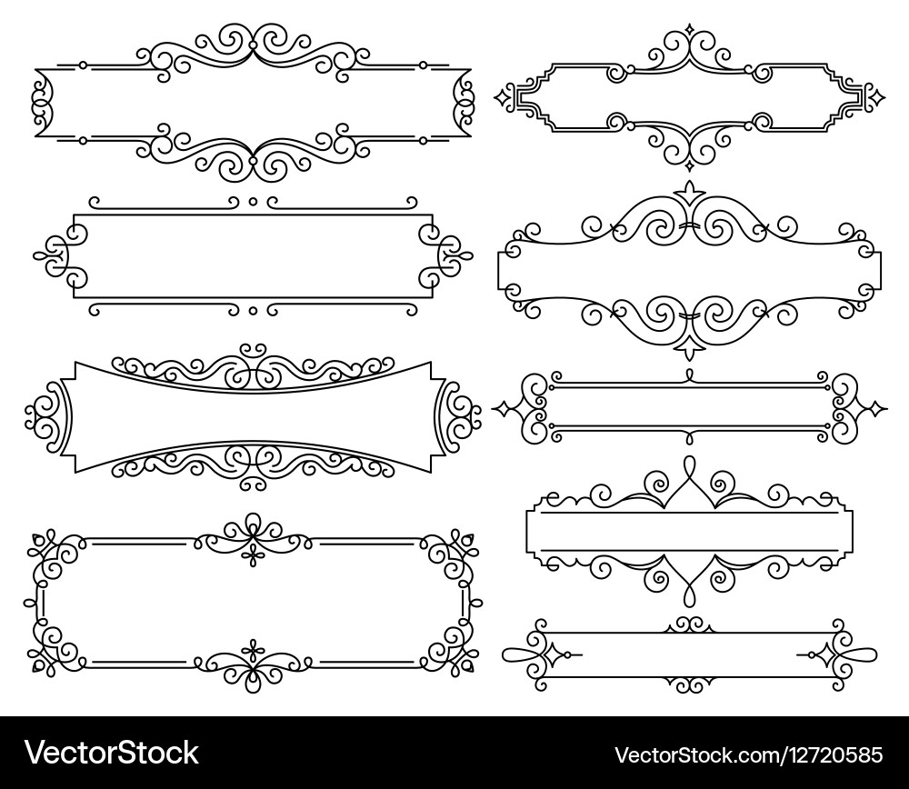 Elegant Linear Frame with Copy Space Vector Image