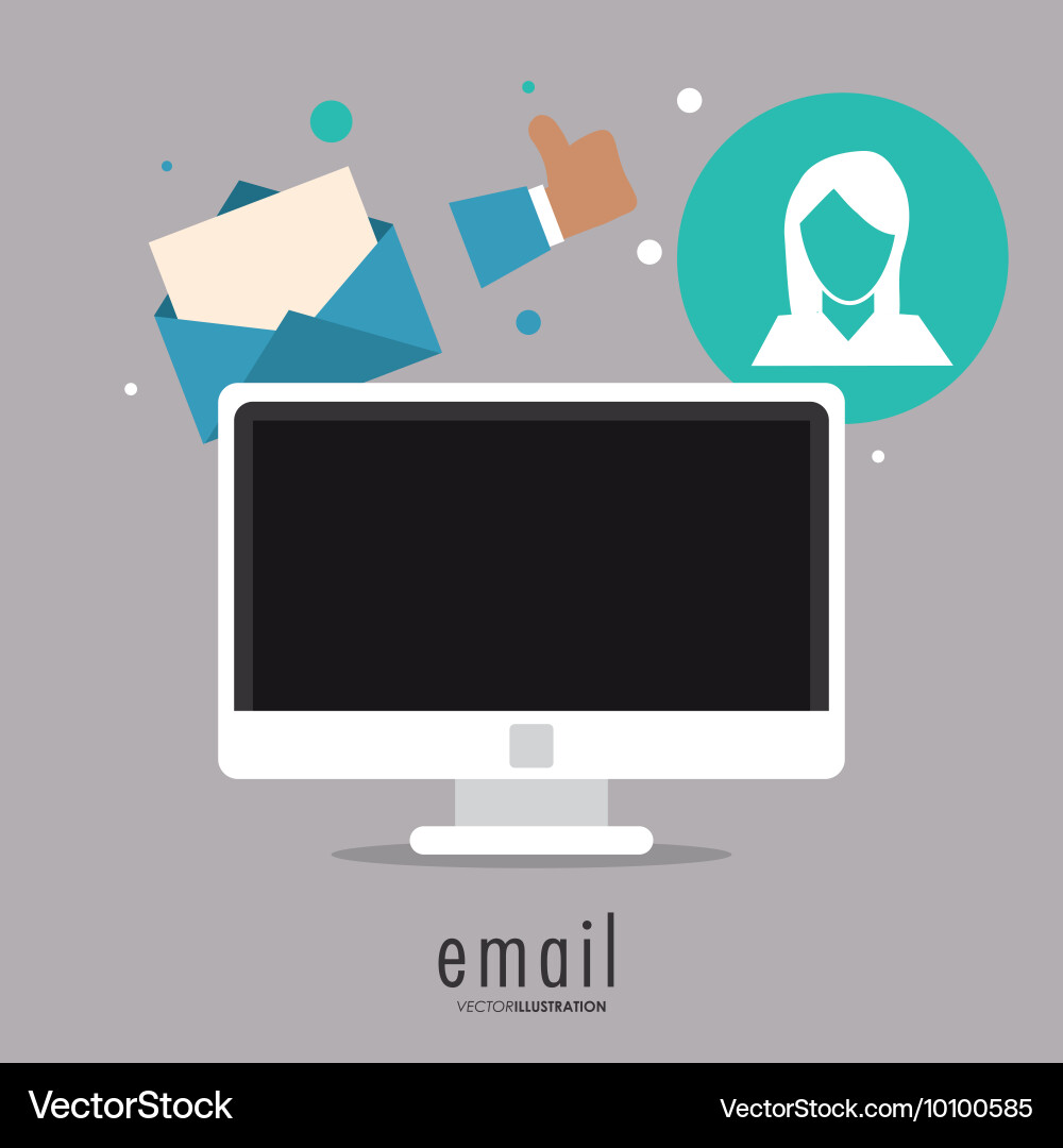 Envelope and computer icon email design Vector Image