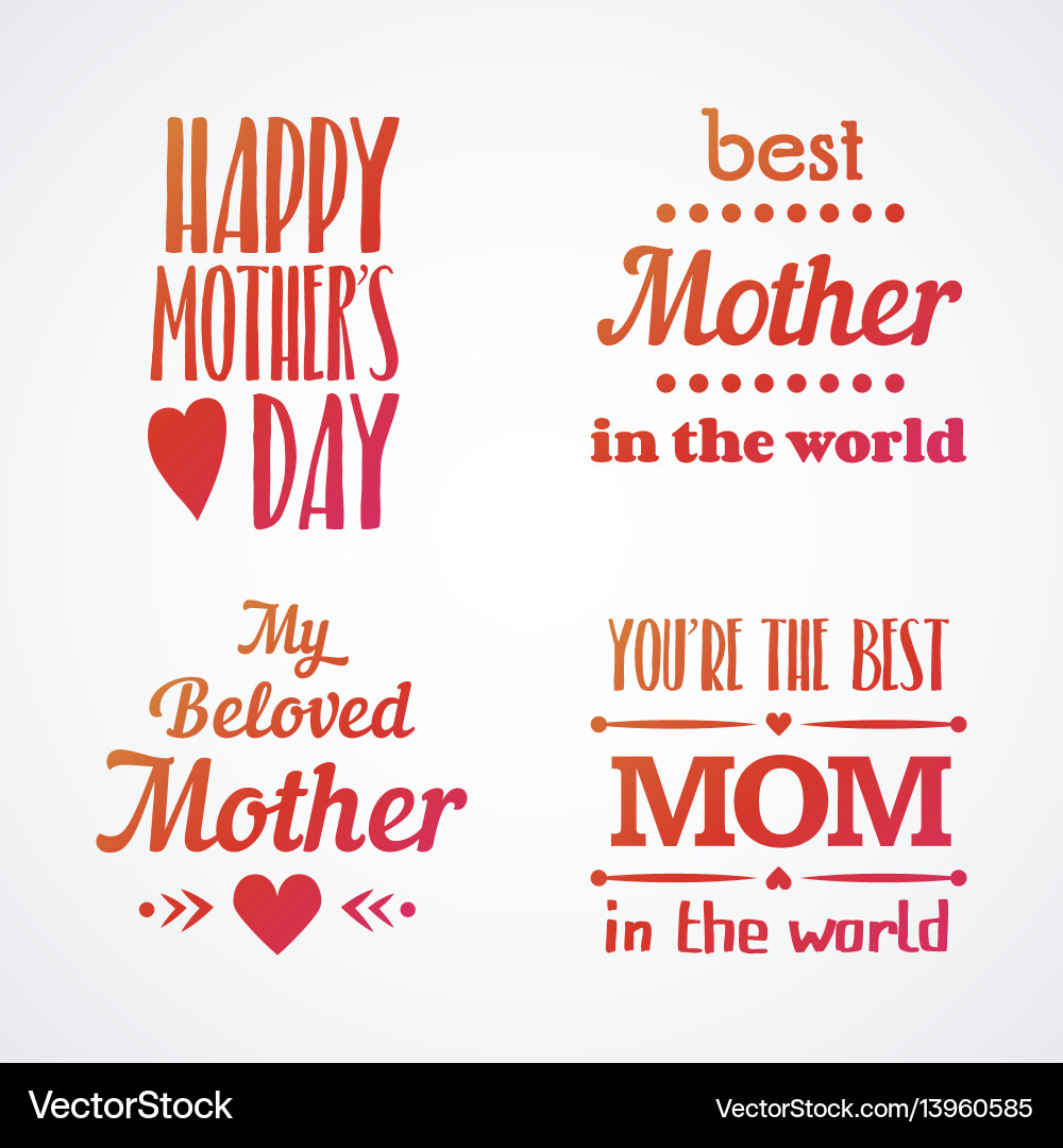 Happy Mothers Day Lettering Vector Image
