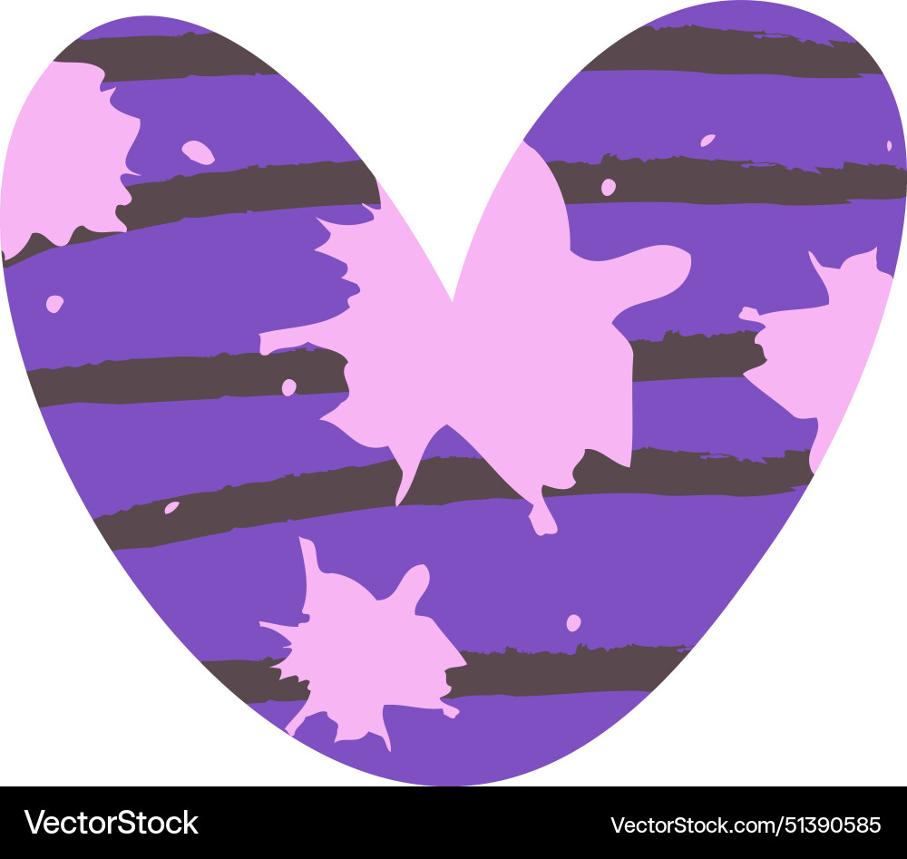 Heart with modern splash blots pattern vector image