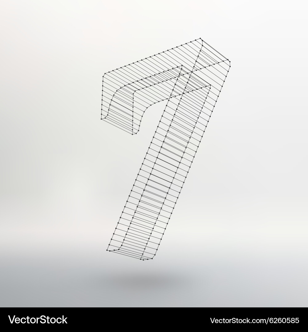 Low poly numbers font polygon number vector image