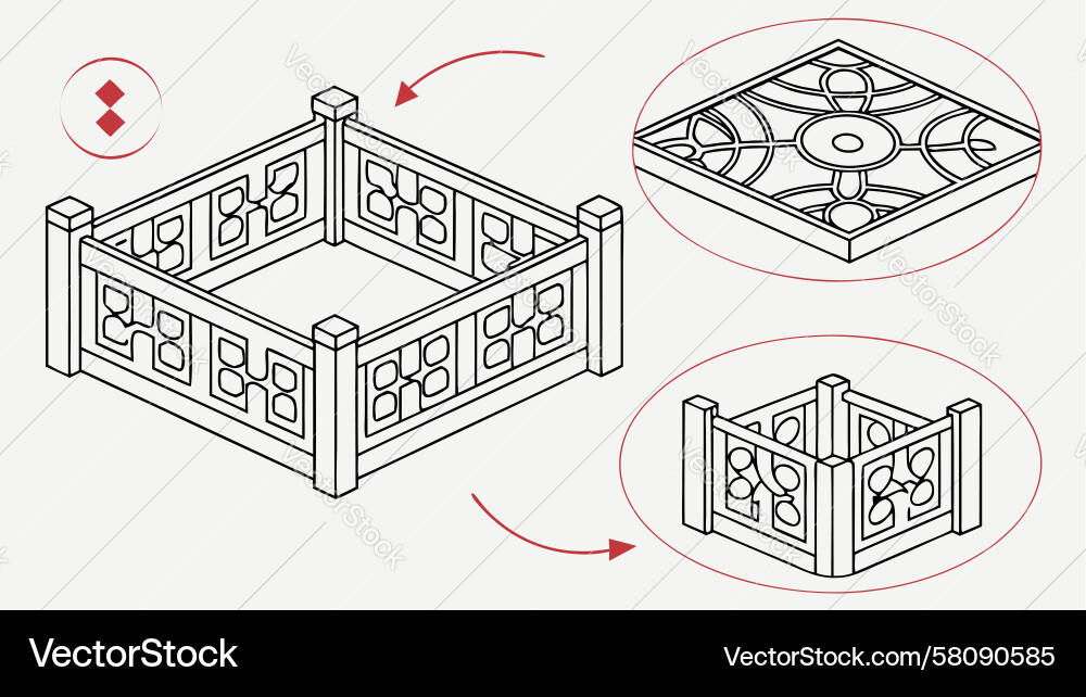 Modular Planter Box System Vector Image