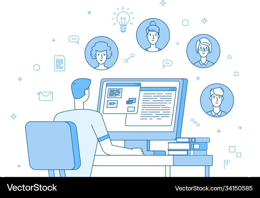 Online teamwork video conference corporate Online teamwork video conference corporate vector image