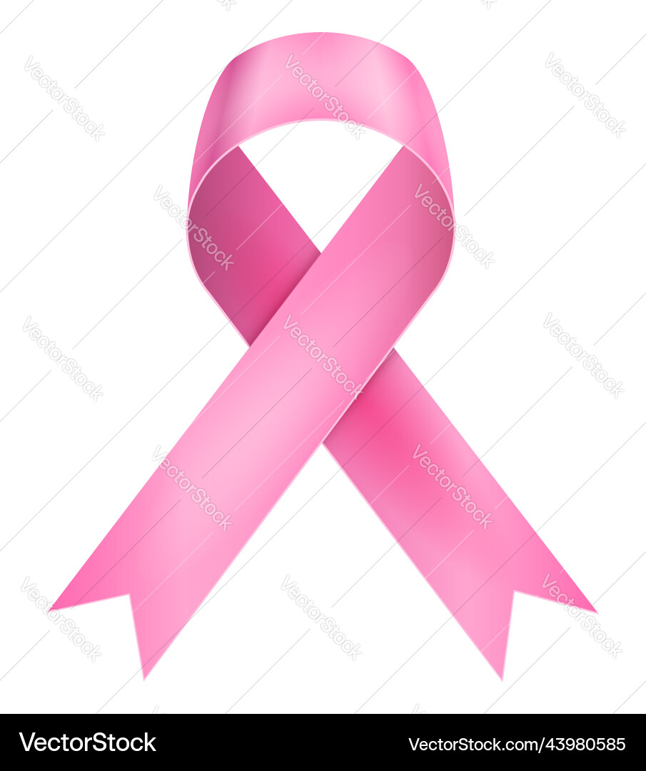 Pink silk shiny ribbon in support of breast Pink silk shiny ribbon in support of breast Vector Image