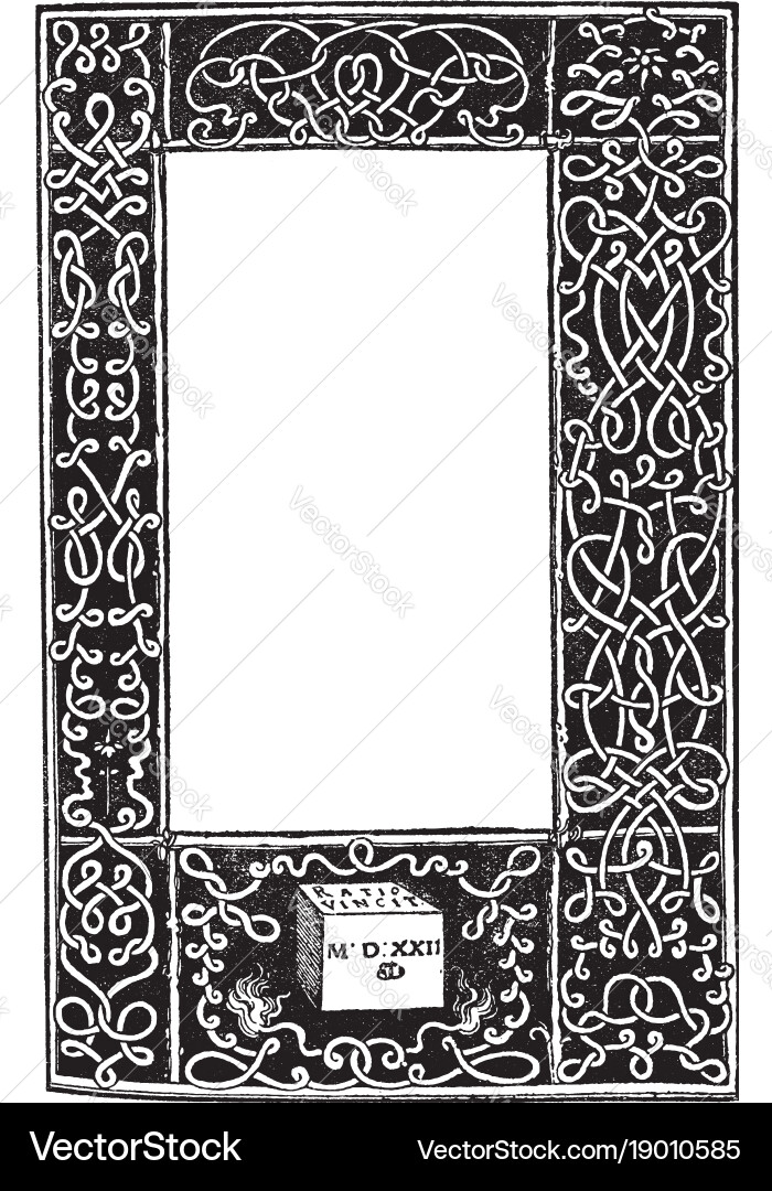 Scrolling border is a design of intertwined vector image