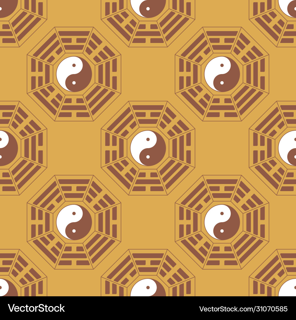 Seamless pattern with yin and yang symbol vector image
