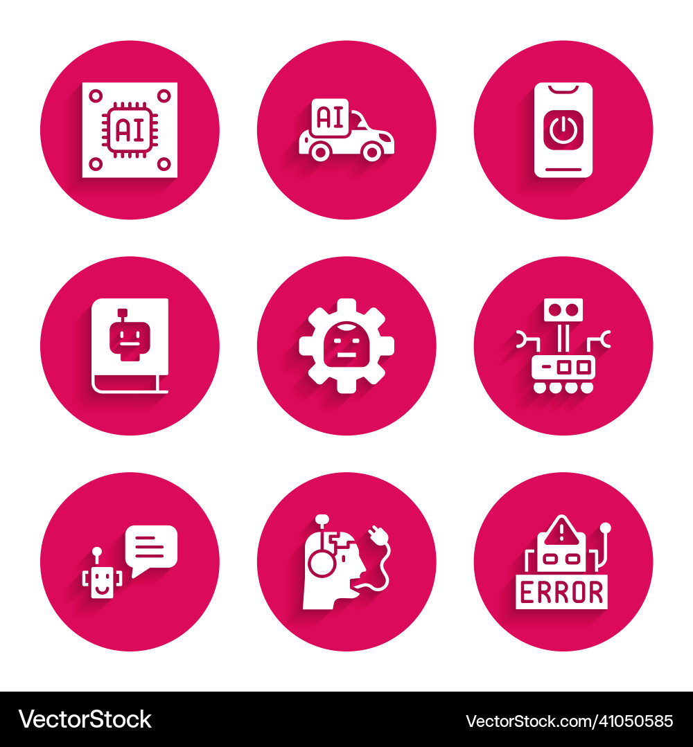 Set robot charging battery error bot Set robot charging battery error bot Vector Image