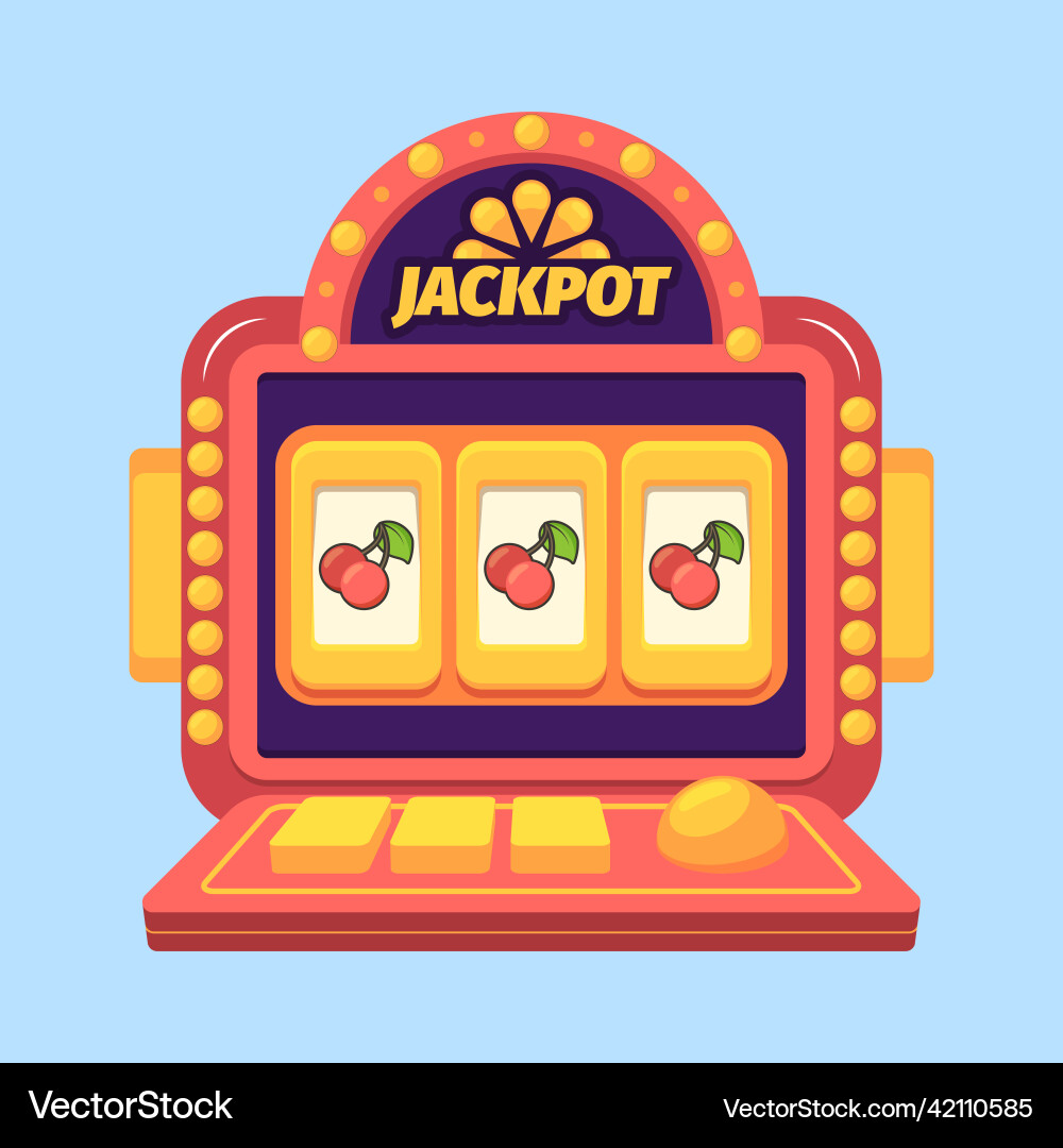 Slot machine casino gambling games coins fruits Slot machine casino gambling games coins fruits vector image