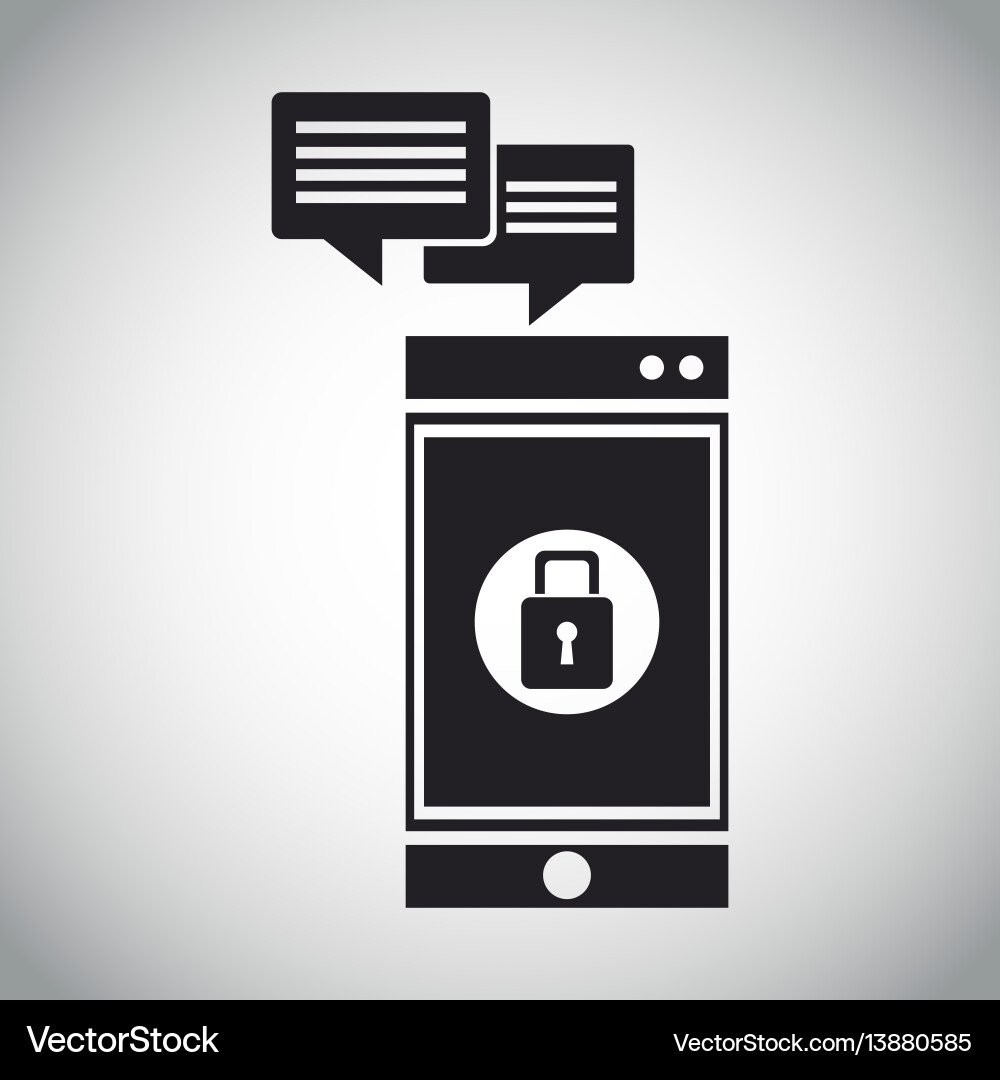 Smartphone security message system Smartphone security message system vector image