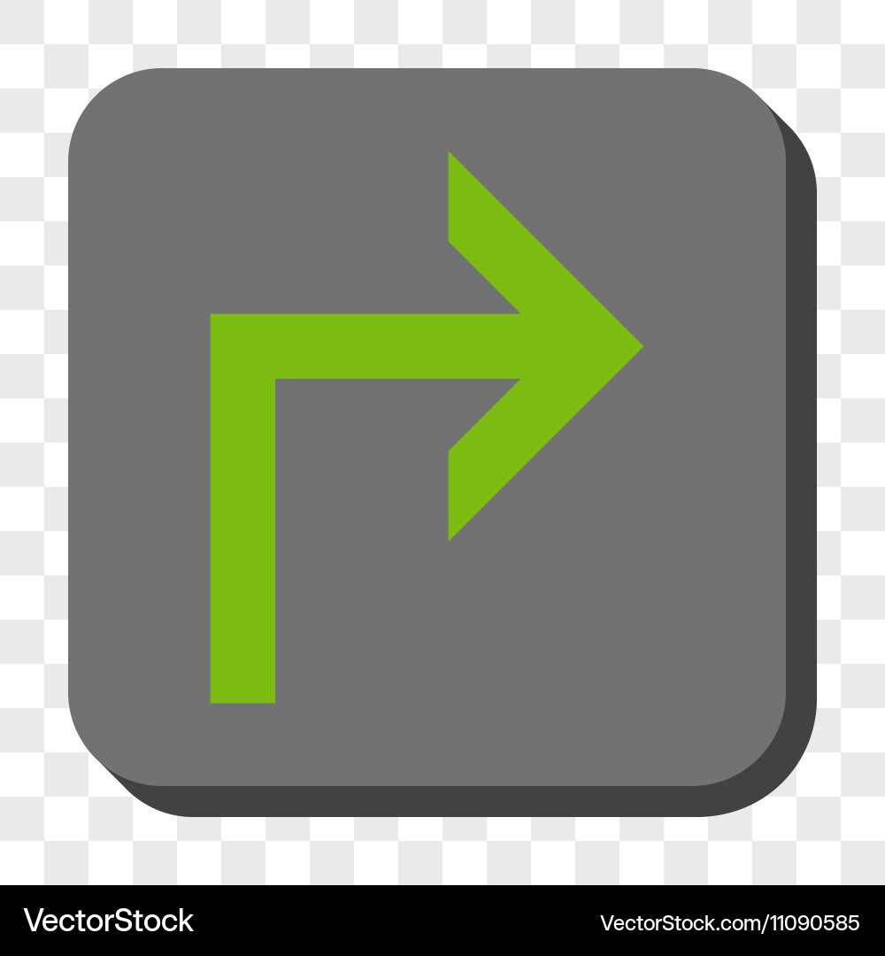 Turn right rounded square button vector image
