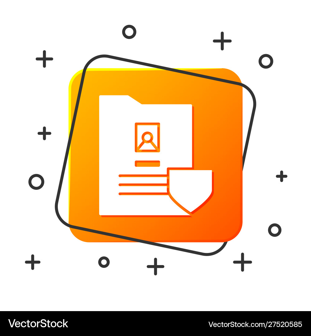 White document with shield icon isolated on White document with shield icon isolated on vector image