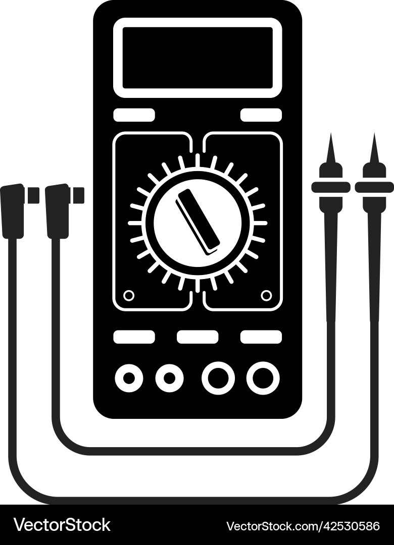 Analog and digital multimeter line icon tester Vector Image