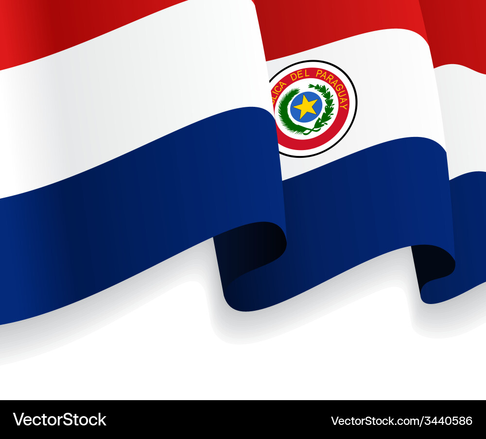 Background with waving paraguayan flag Vector Image